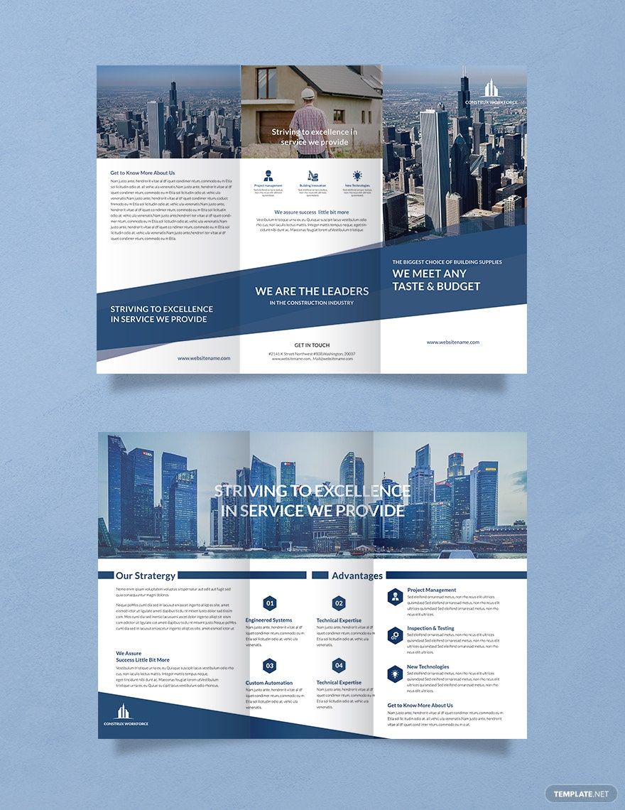 Architecture A3 Tri-Fold Brochure Template