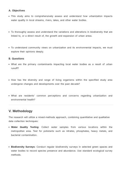 Free Environmental Research Proposal Template to Edit Online
