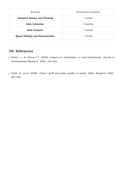 Free Environmental Research Proposal Template to Edit Online