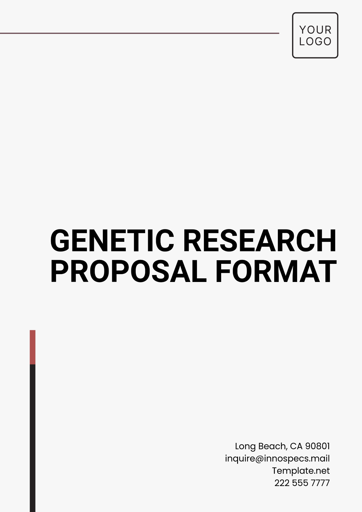 Genetic Research Proposal Format Template - Edit Online & Download