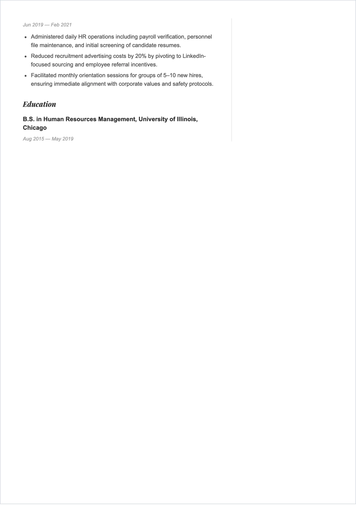 Free HR Executive ATS Resume Template, AI Resume Builder