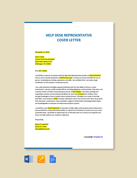 cover letter for help desk support