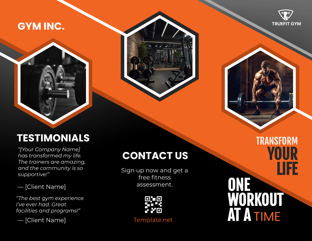 Gym Fitness Program Brochure Template - Edit Online & Download