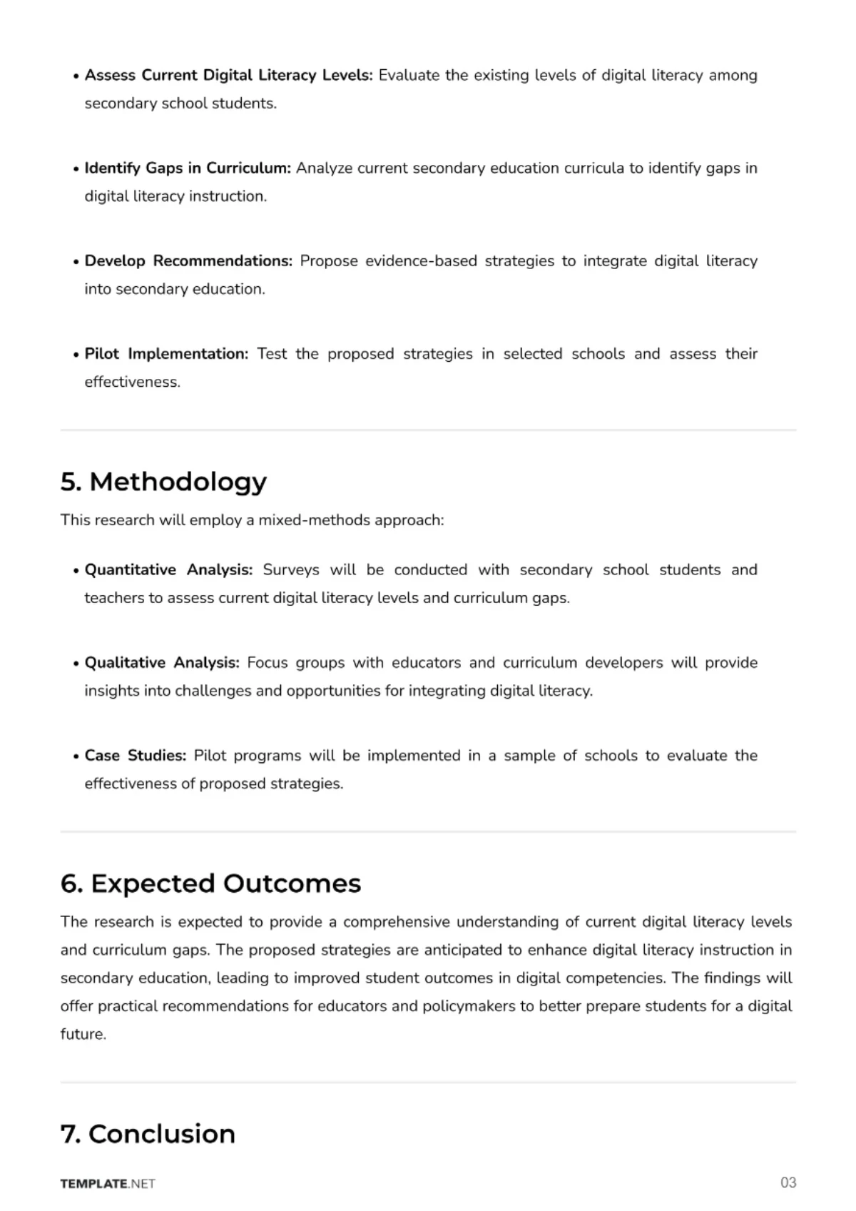 Free Educational Research Problem Template to Edit Online