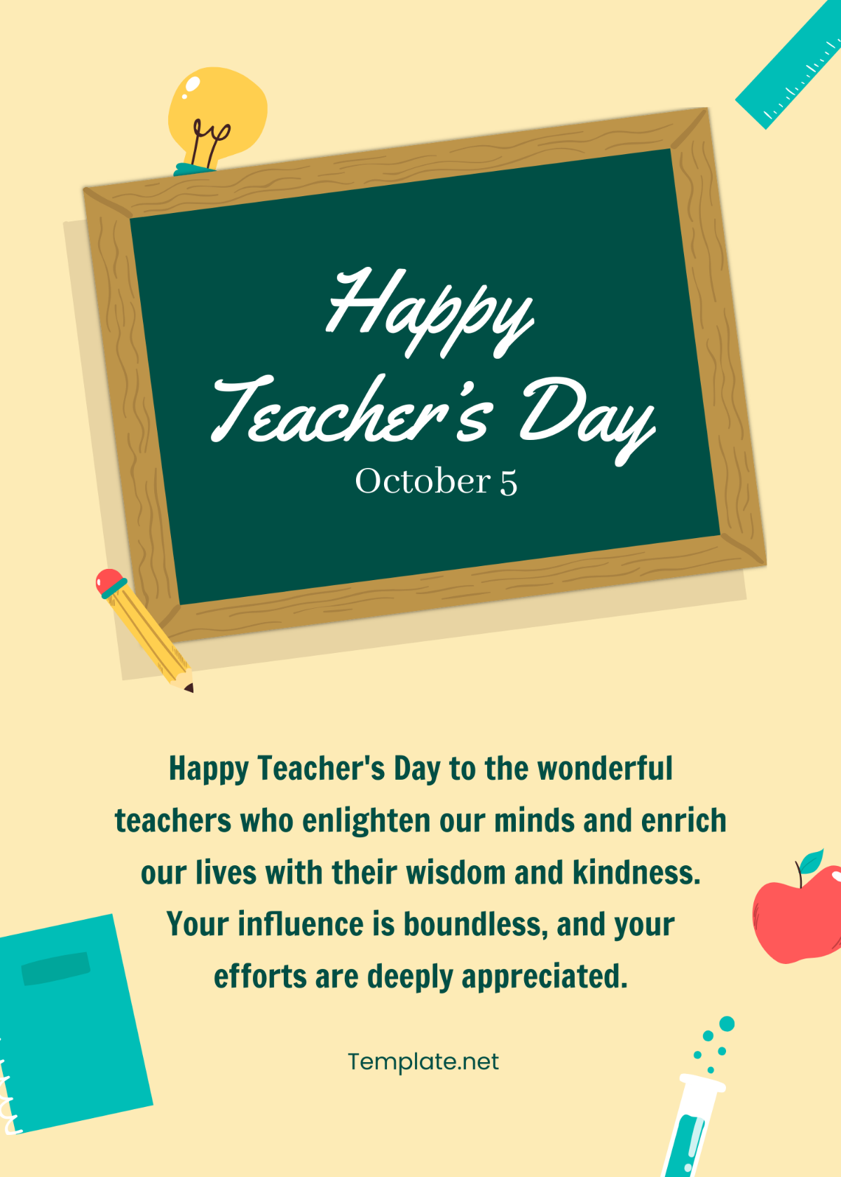 Happy Teacher's Day Wishes Template - Edit Online & Download