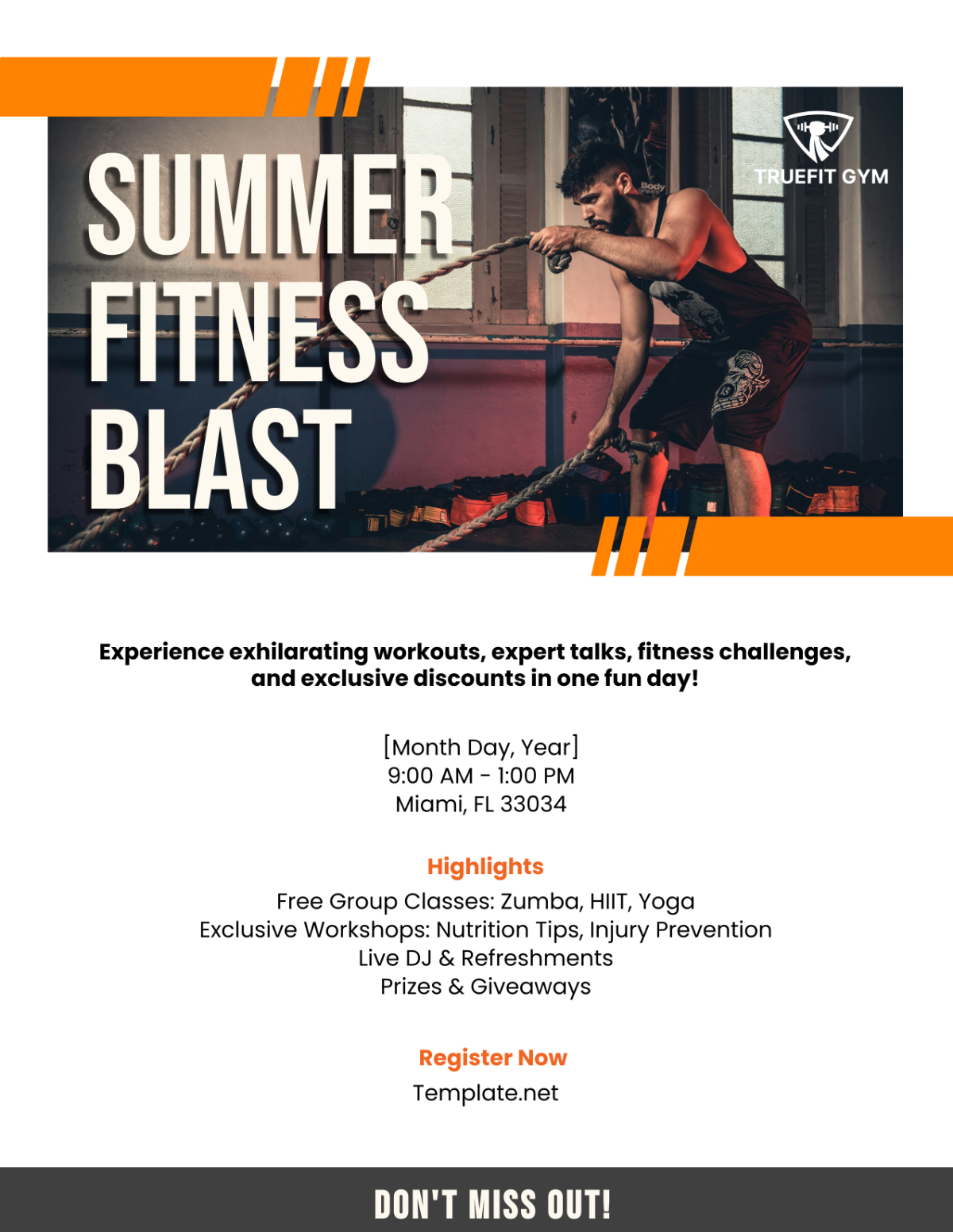 Gym Event Flyer Template - Edit Online & Download