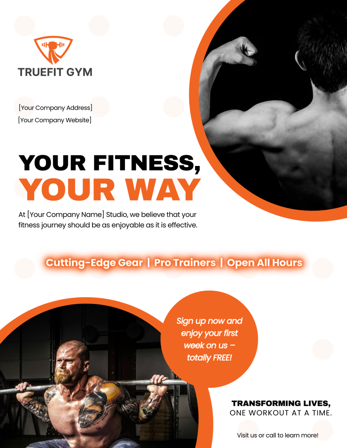 Studio Gym Flyer Template - Edit Online & Download