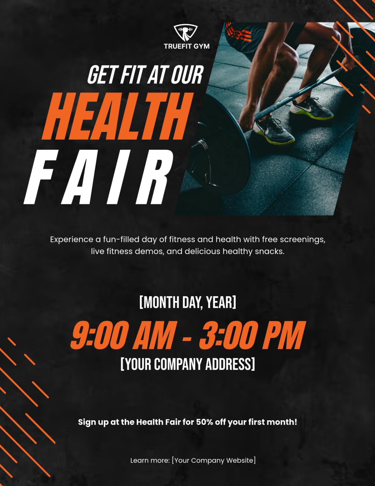 Free Gym Health Fair Flyer Template