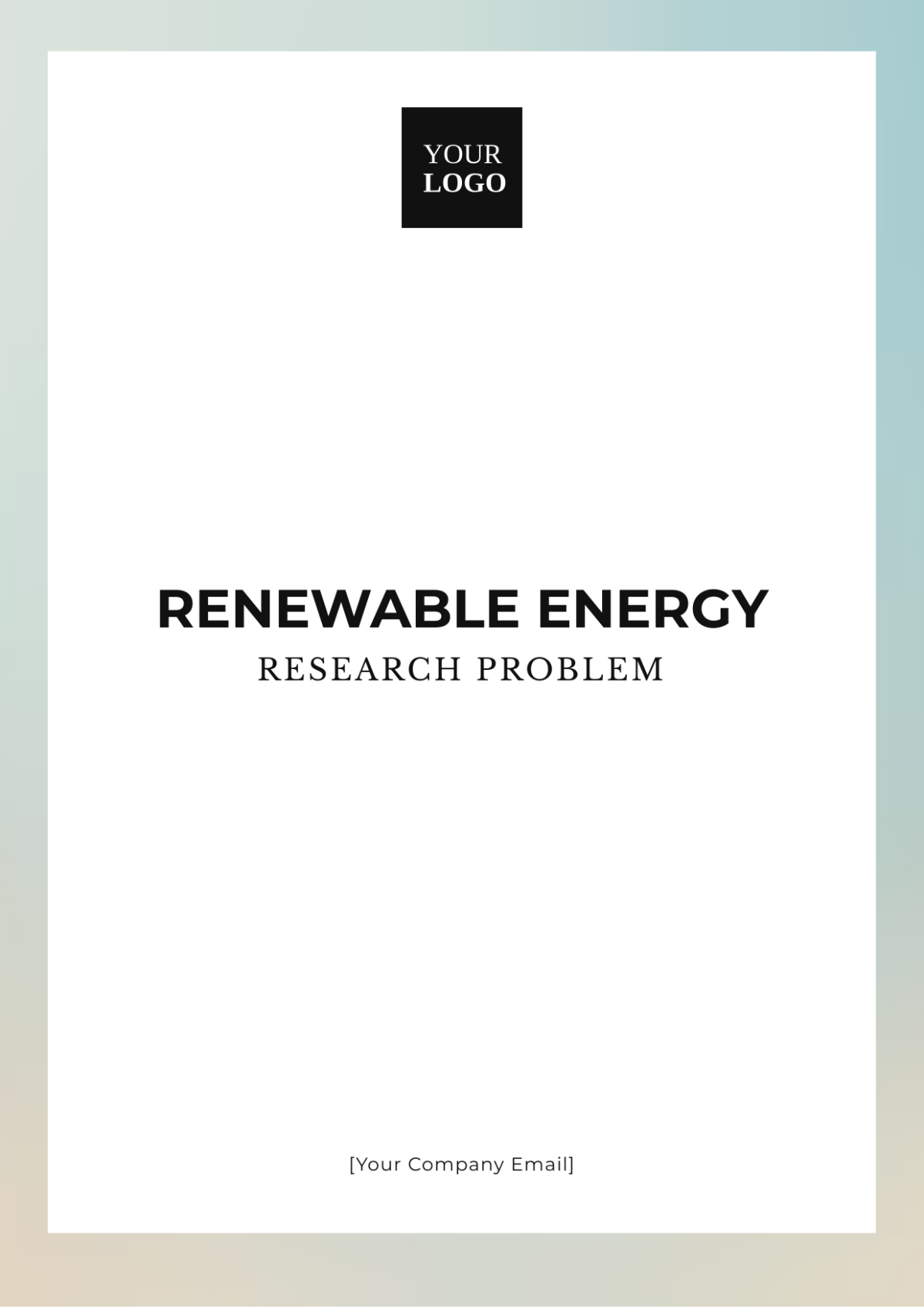 Renewable Energy Research Problem Template - Edit Online & Download