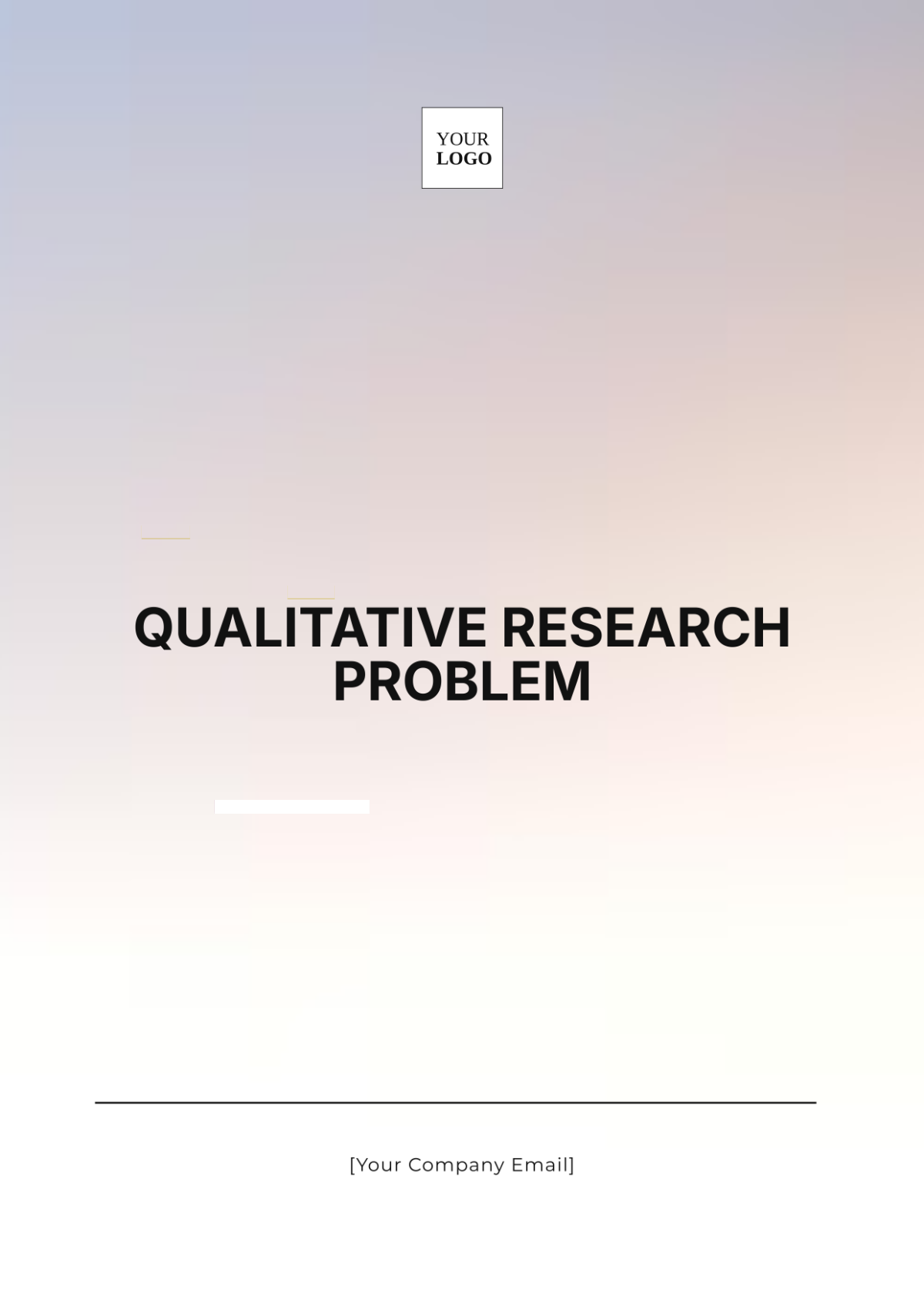 Qualitative Research Problem Template - Edit Online & Download