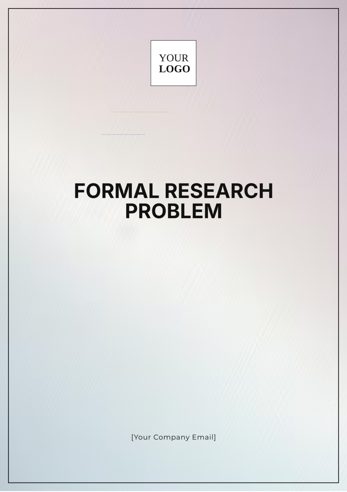 Formal Research Problem Template - Edit Online & Download