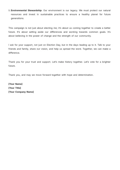 Free Campaign Speech Template to Edit Online