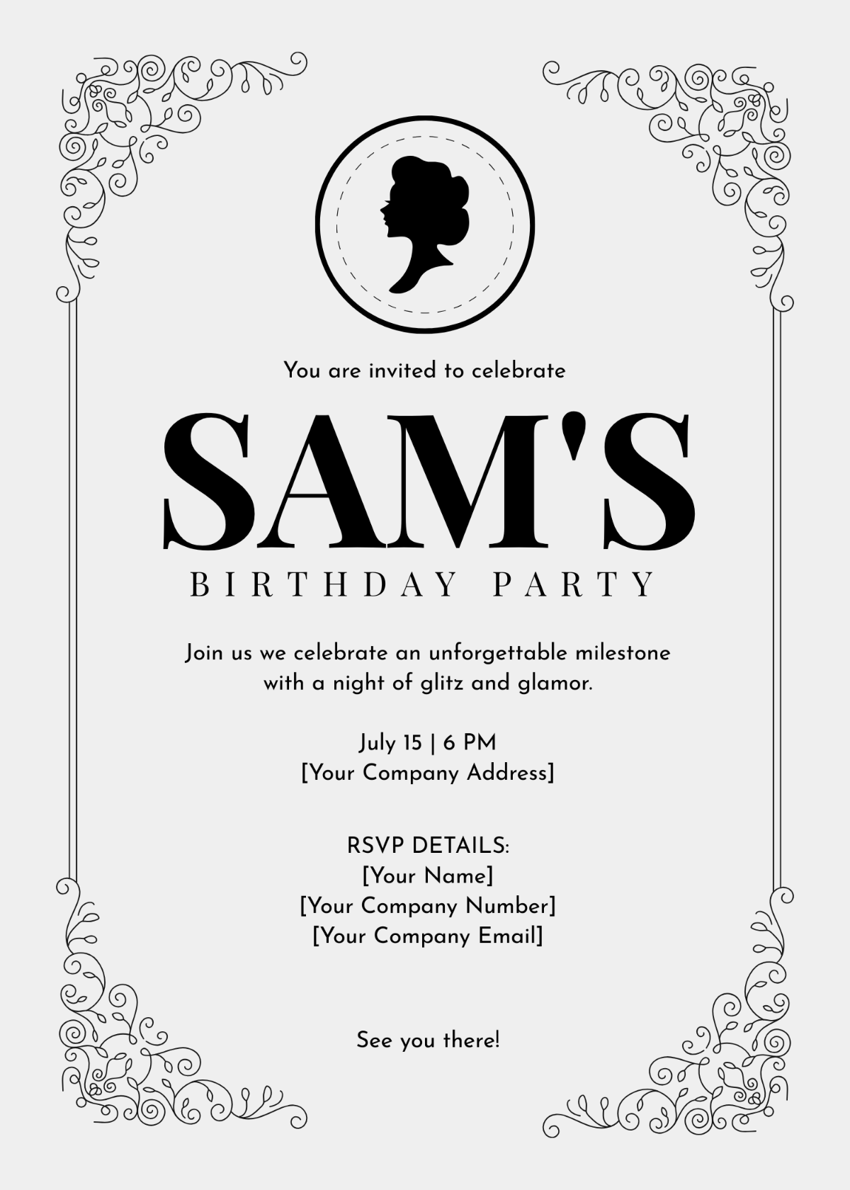 Timeless Vintage Birthday Invitation Template