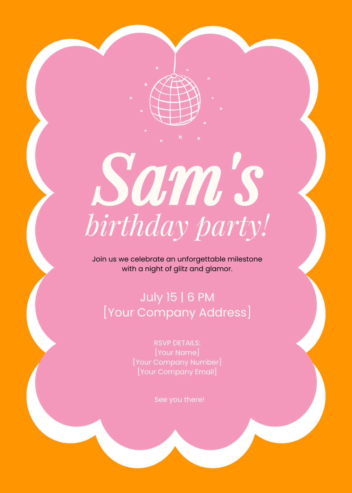 Modern Playful Birthday Party Invitation Template