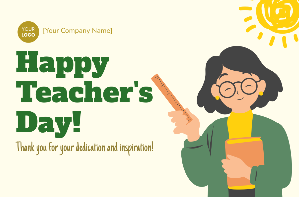 Teachers Day Banner for School Template - Edit Online & Download