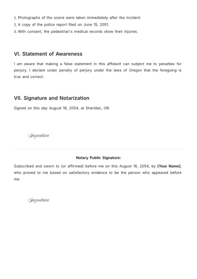 Free Affidavit Template to Edit Online