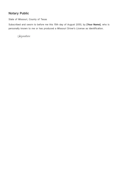 Free Printable General Affidavit Template to Edit Online