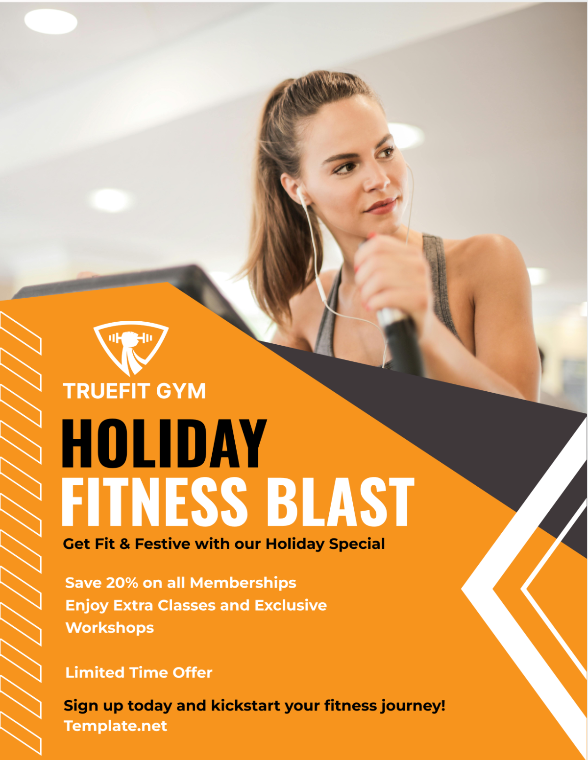 Gym Holiday Promotion Flyer Template - Edit Online & Download