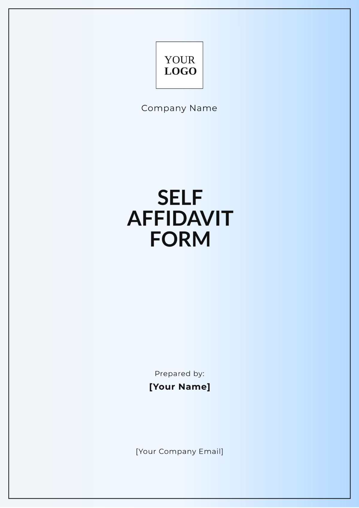 Free Self Affidavit Form Template - Edit Online & Download | Template.net