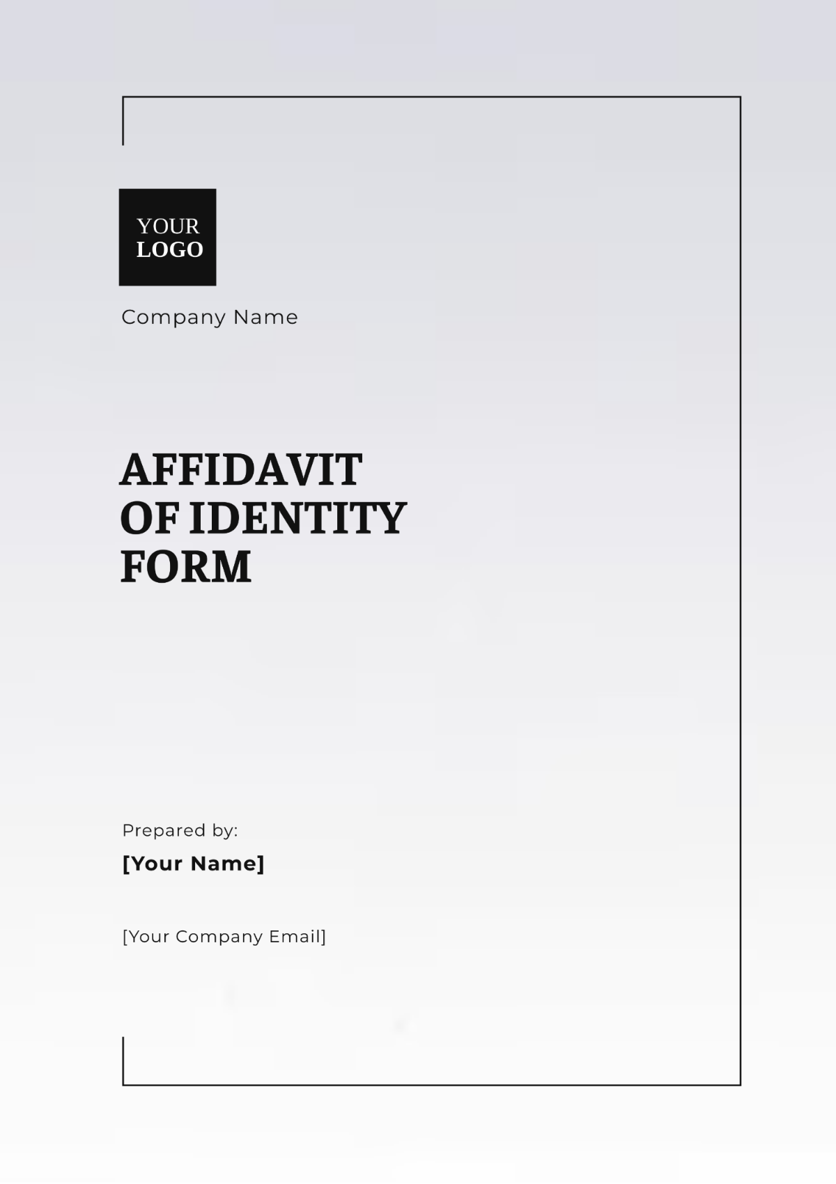 Affidavit of Identity Form Template - Edit Online & Download