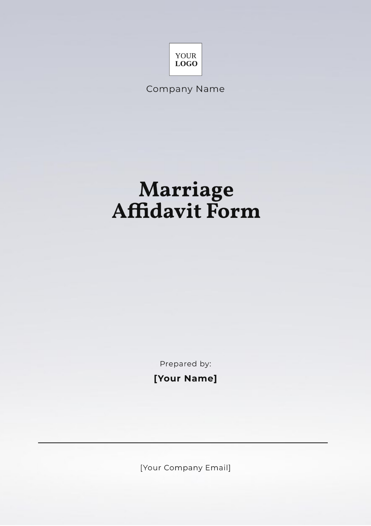 Marriage Affidavit Form Template - Edit Online & Download