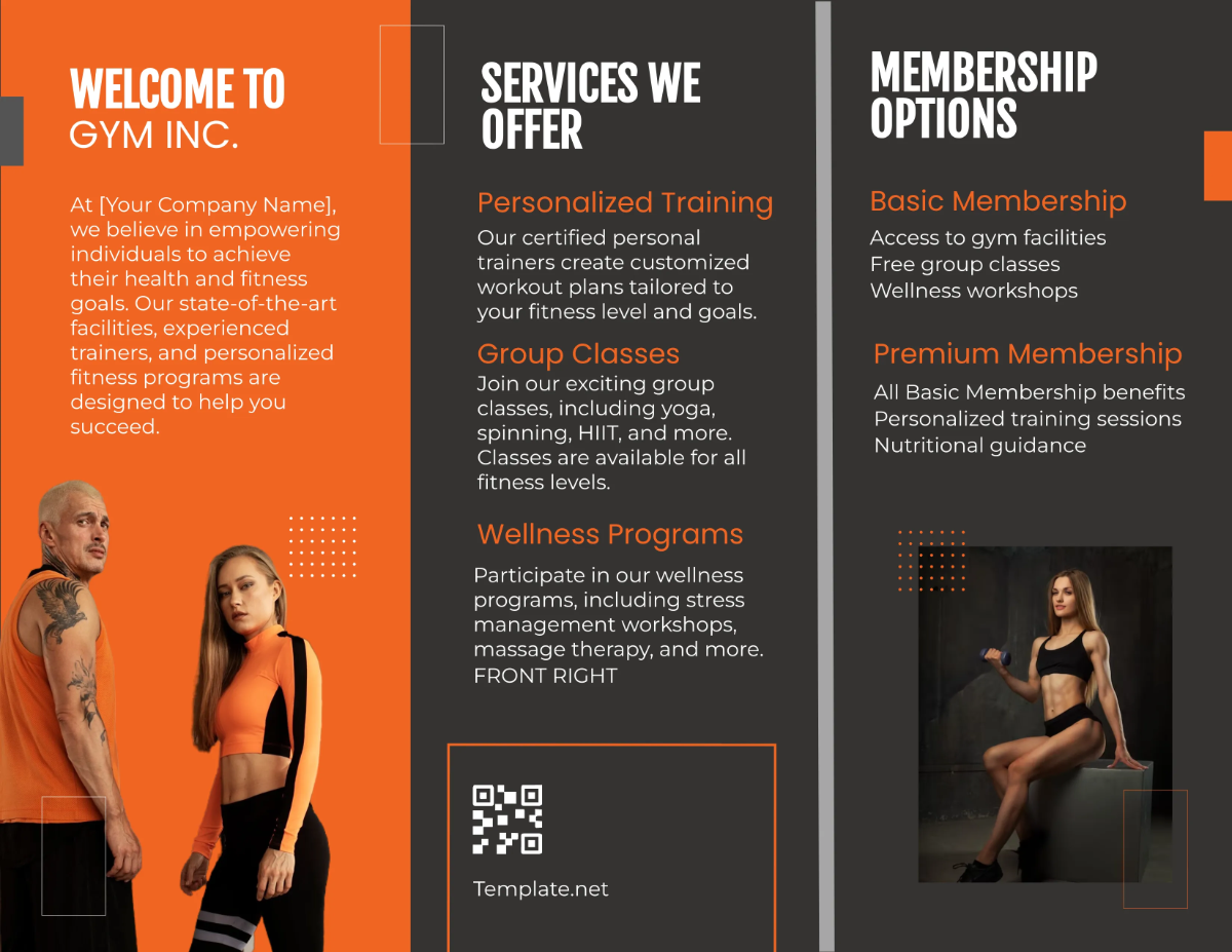 Free Gym Health Brochure Template to Edit Online