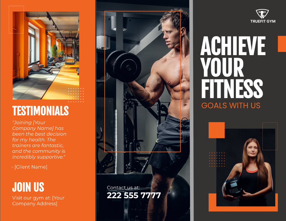 Gym Health Brochure Template - Edit Online & Download