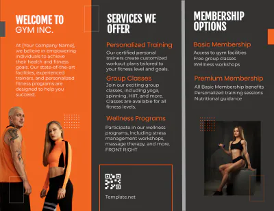 Free Gym Health Brochure Template to Edit Online