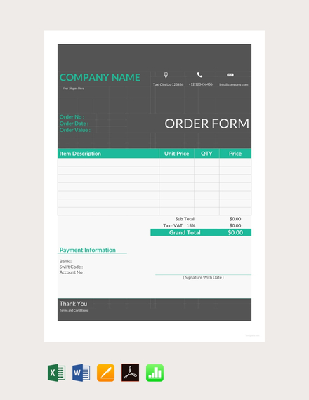 19+ FREE Order Form Templates - Adobe PDF | Template.net