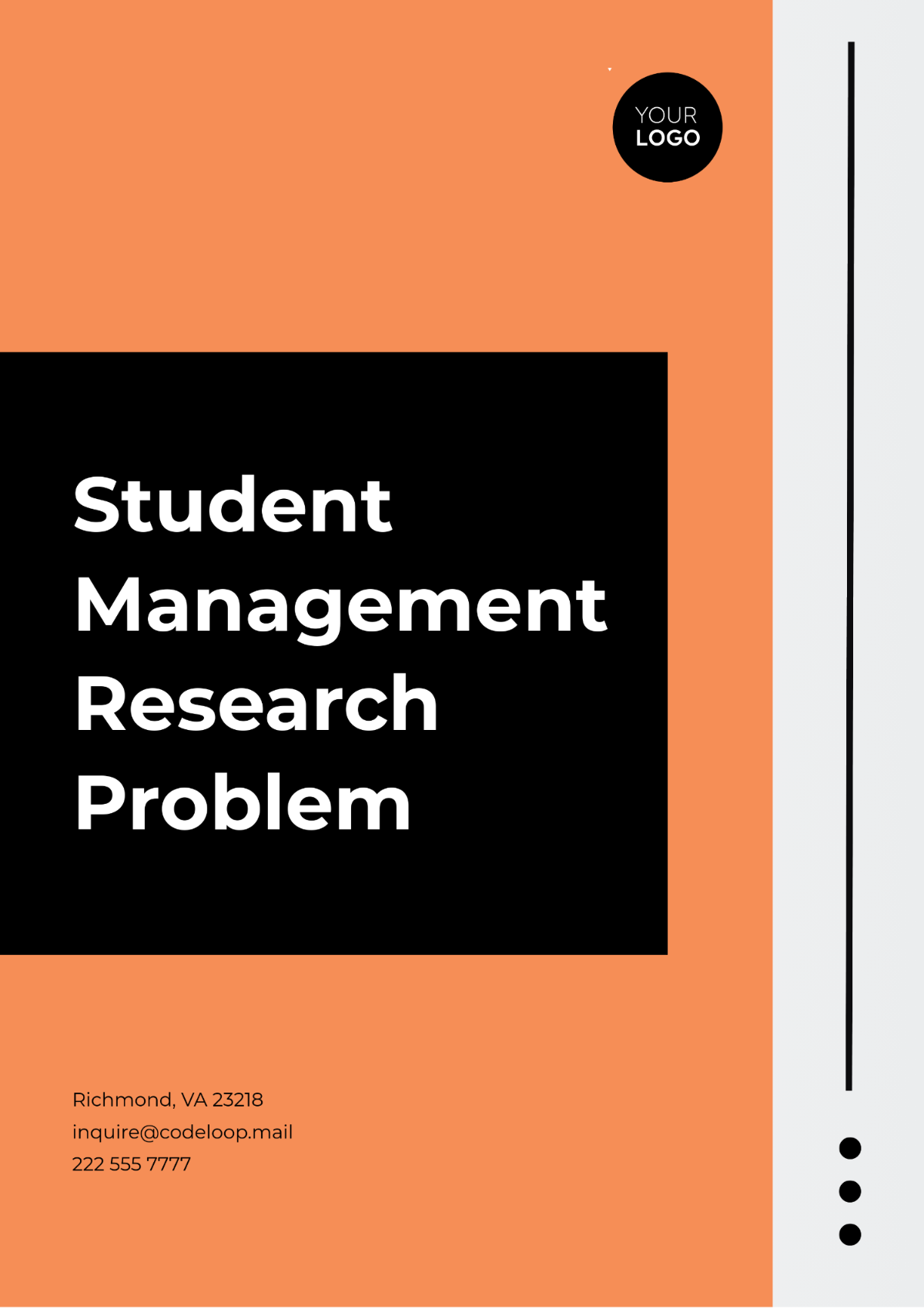 Student Management Research Problem Template - Edit Online & Download