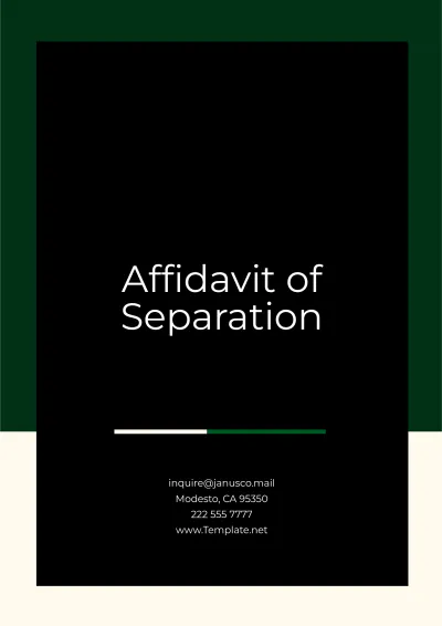 Free Affidavit of Separation Template to Edit Online