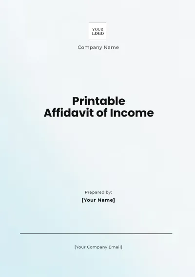 Free Printable Affidavit of Income Template to Edit Online