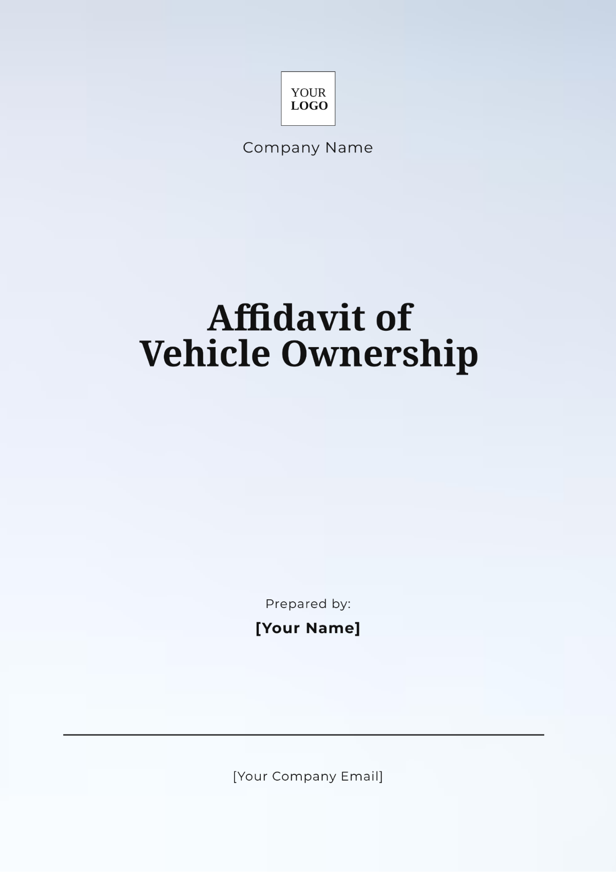 Affidavit of Vehicle Ownership Template - Edit Online & Download