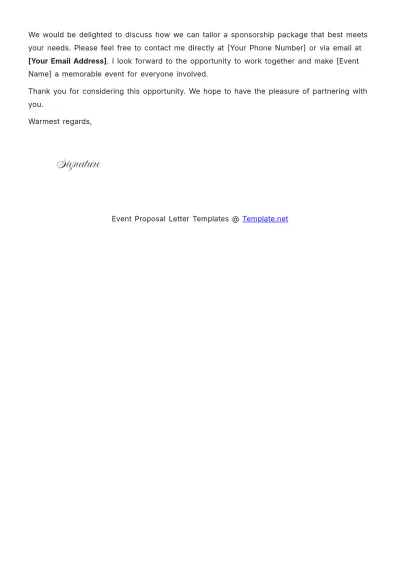 Free Blank Event Sponsorship Letter Template to Edit Online