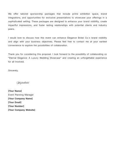 Free Wedding Event Proposal Letter Template to Edit Online