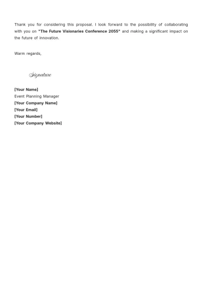 Free Conference Event Proposal Letter Template to Edit Online