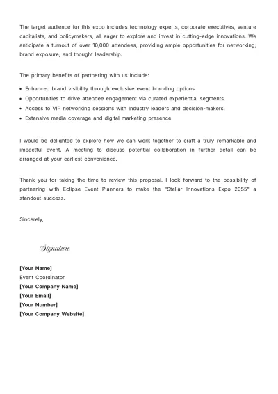 Free Event Proposal Letter Layout Template to Edit Online