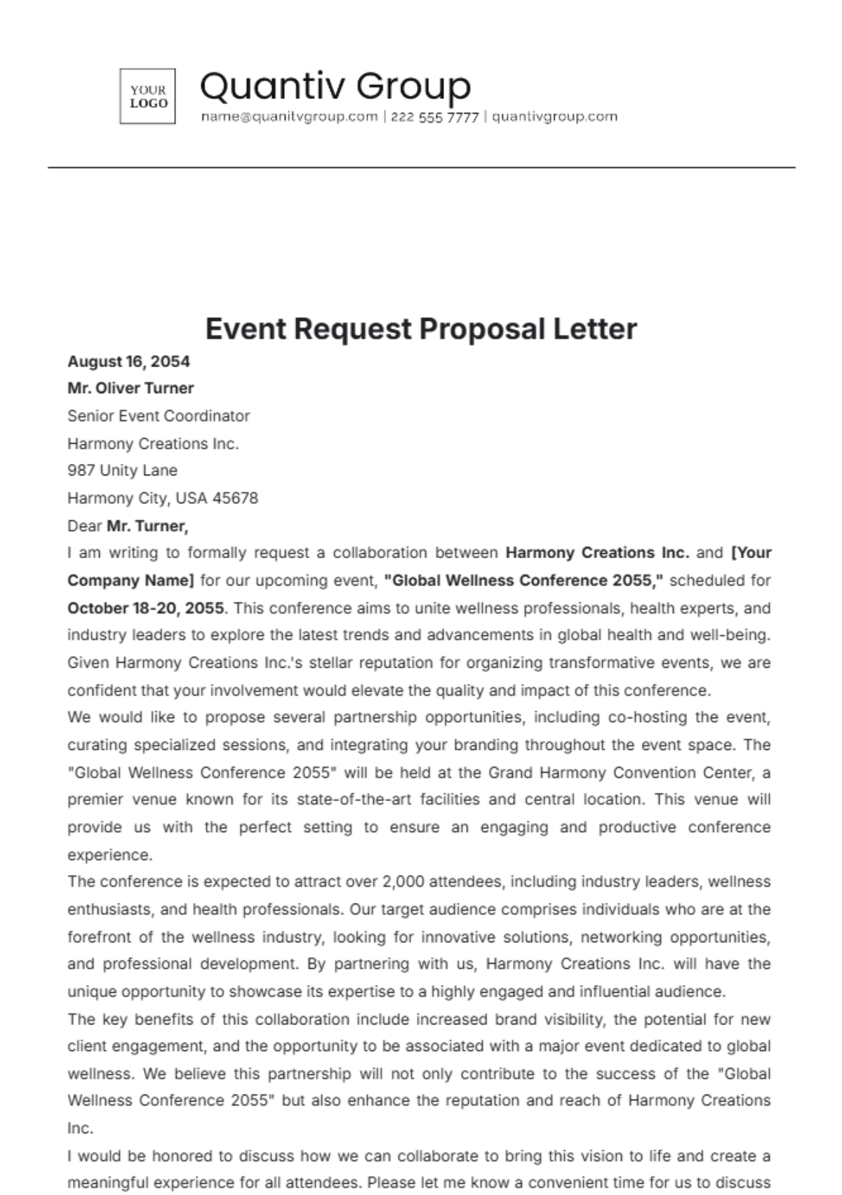 Event Request Proposal Letter Template - Edit Online & Download