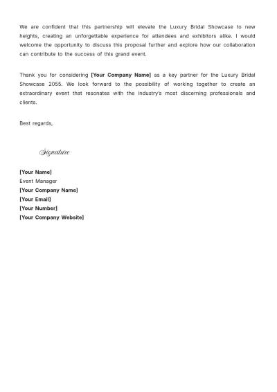 Free Commercial Wedding Proposal Letter Template to Edit Online