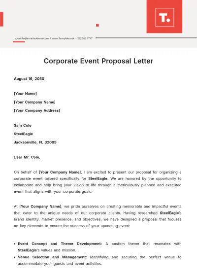 Free Corporate Event Proposal Letter Template to Edit Online
