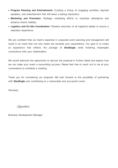 Free Corporate Event Proposal Letter Template to Edit Online