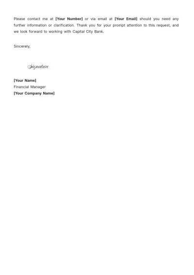 Free Open Bank Account Letter Template to Edit Online