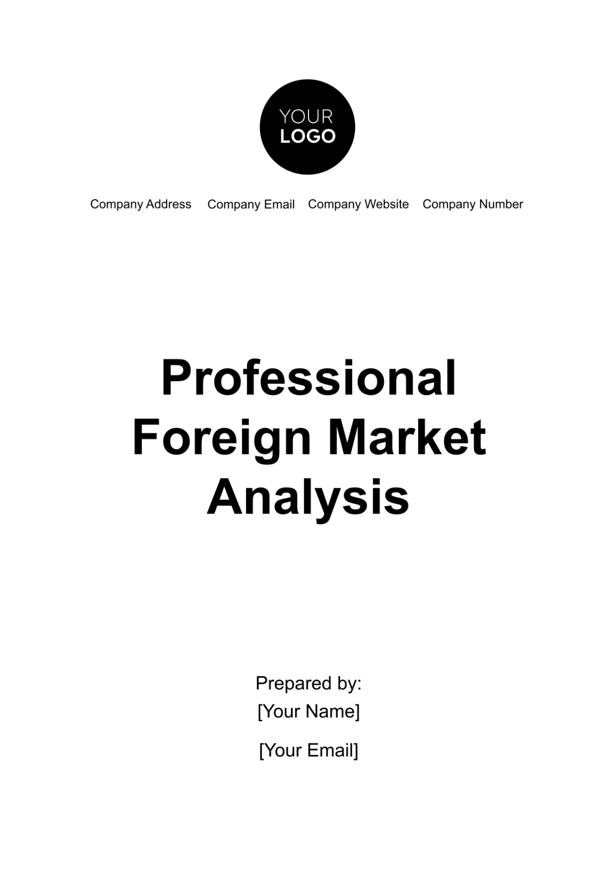 Professional Foreign Market Analysis Template - Edit Online & Download