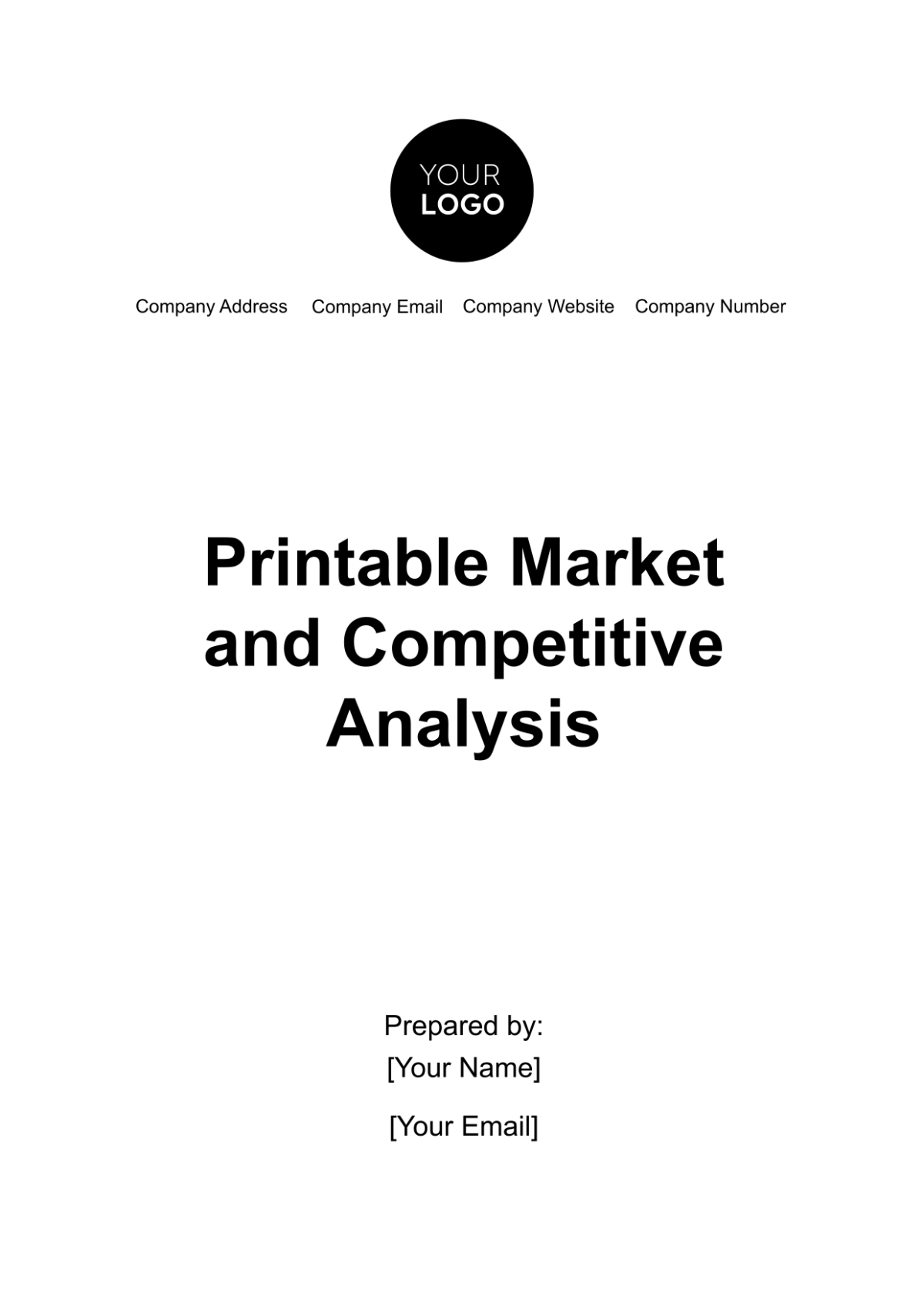 Printable Market and Competitive Analysis Template - Edit Online & Download