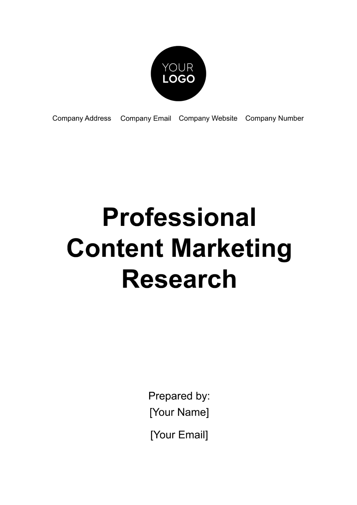 Professional Content Marketing Research Template - Edit Online & Download