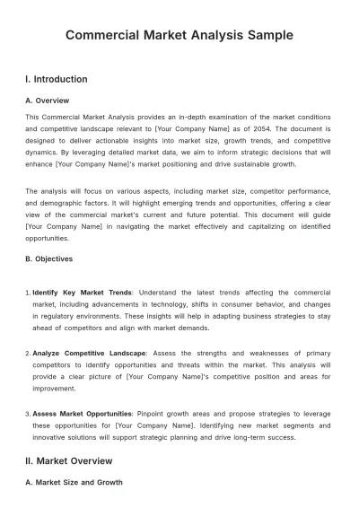 Free Commercial Market Analysis Sample Template to Edit Online