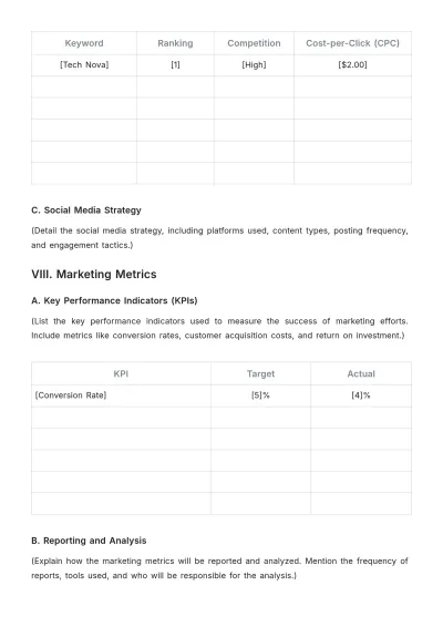 Free Company Marketing Analysis Outline Template to Edit Online