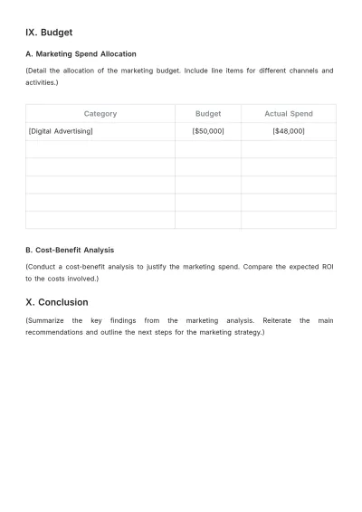 Free Company Marketing Analysis Outline Template to Edit Online