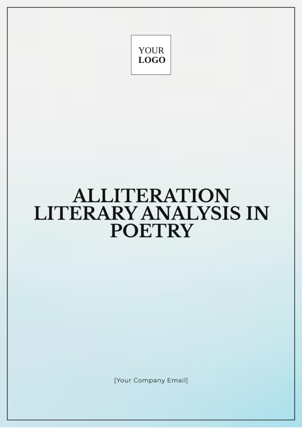 Alliteration Literary  Analysis in Poetry Template - Edit Online & Download