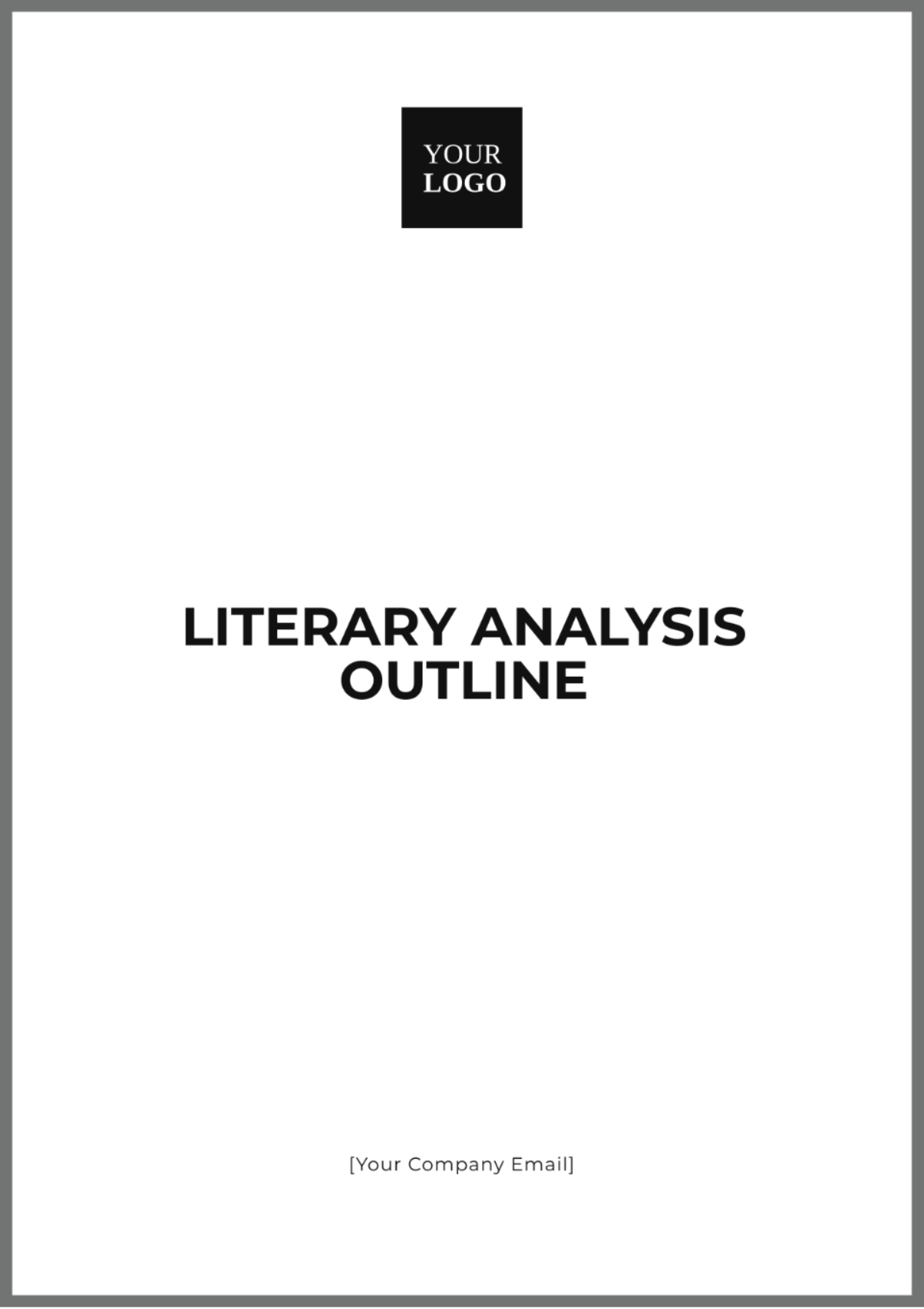 Literary Analysis Outline Template